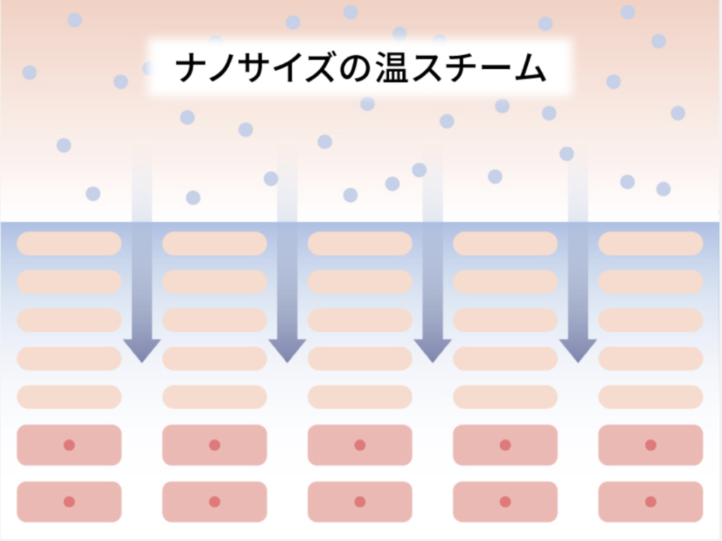 ナノサイズの温スチームの効果